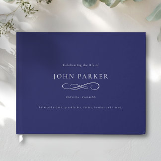 Elegante Minimale Viering van het leven Funeral Bl Gastenboek