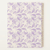 Elegante minimale Violet Bladeren Patroon Wervelsc Planner (Achterkant)