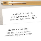 Elegante minimale zwart wit bruiloft retour adres zelfinktende stempel