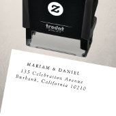 Elegante minimale zwart wit bruiloft retour adres zelfinktende stempel
