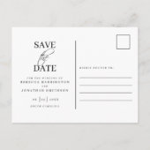 Elegante minimale zwart wit bruiloft Save the date Aankondigingskaart (Achterkant)