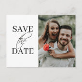 Elegante minimale zwart wit bruiloft Save the date Aankondigingskaart (Voorkant)