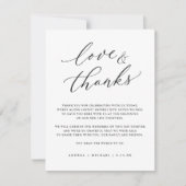 Elegante minimale zwart-wit chique bruiloft bedankkaart (Voorkant)