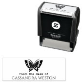 Elegante Minimalist #4 Vlinder “Bureau van” Naam Zelfinktende Stempel (In situ)