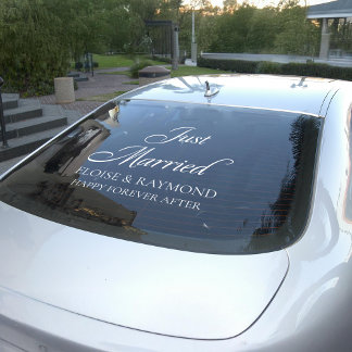 Elegante minimalist net getrouwd bruiloft raamsticker