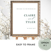 Élégante minimaliste Affiche de bienvenue Mariage
