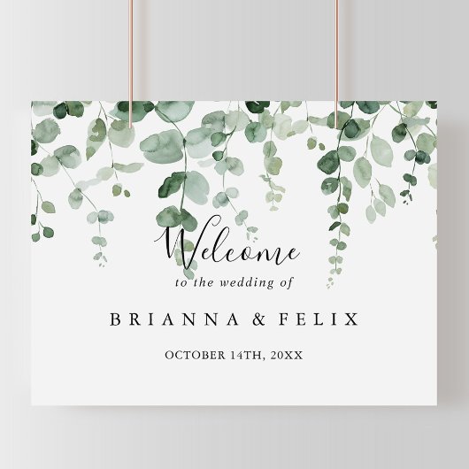 Élégante minimaliste Eucalyptus Mariage Affiche de