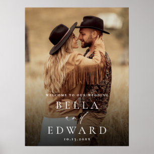 Élégante minimaliste Mariage photo Affiche de bien