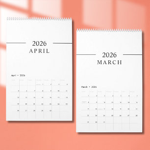 Elegante Minimalistische 2026 Agenda Kalender