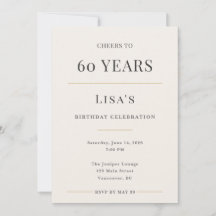 Elegante Minimalistische 60e Verjaardagsviering
