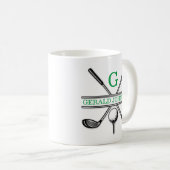 Elegante minimalistische aangepaste Golf Monogram Koffiemok (Voorkant rechts)
