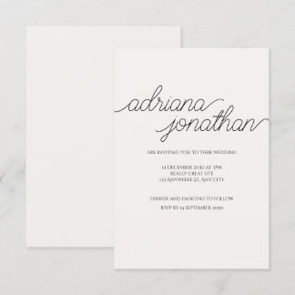 Elegante minimalistische beige bruiloft uitnodigin save the date