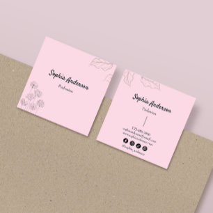 Elegante minimalistische bloemenaccenten vierkante visitekaartje