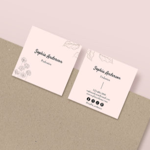 Elegante minimalistische bloemenaccenten vierkante visitekaartje