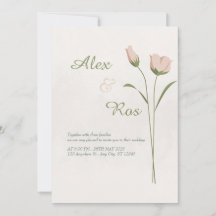 Elegante minimalistische bloemenbruiloft uitnodigi