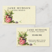 Elegante Minimalistische Bloemige Visitekaartje 3. (Voorkant / Achterkant)