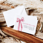 Elegante minimalistische Blush Pink Bow Enclosure Kaart