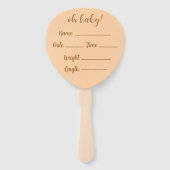 Elegante minimalistische Boho Rainbow Baby Aankond Handwaaier (Achterkant)