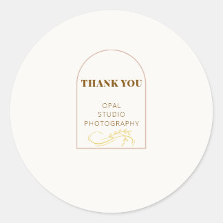 Elegante Minimalistische Boog Bedrijfssticker Ronde Sticker