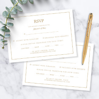 Elegante minimalistische border gouden bruiloft RSVP kaartje