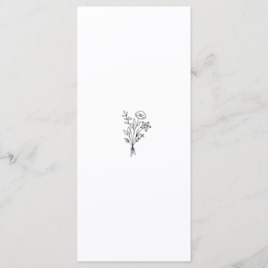 Elegante minimalistische botanische terracotta bru menu (Achterkant)