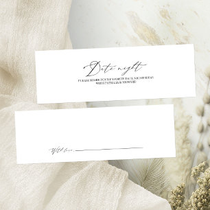 Elegante Minimalistische Bruidsdiner Date Night Ka Mini Visitekaartjes