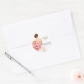Elegante Minimalistische Bruidsfeest Bruiloft Ronde Sticker (Envelop)