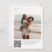 Elegante minimalistische bruiloft 2 foto QR-code Save The Date (Achterkant)