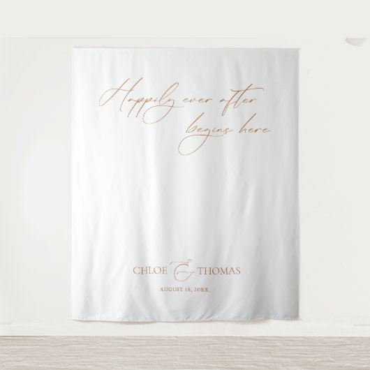 Elegante minimalistische bruiloft backdrops banner wandkleed (Voorkant)