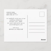 Elegante minimalistische bruiloft Bewaar de datum  Briefkaart (Achterkant)