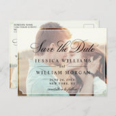 Elegante minimalistische bruiloft Bewaar de datum Briefkaart (Voorkant / Achterkant)