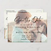 Elegante minimalistische bruiloft Bewaar de datum  Briefkaart (Voorkant / Achterkant)