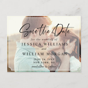 Elegante minimalistische bruiloft Bewaar de datum  Briefkaart