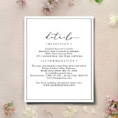 Elegante minimalistische bruiloft details behuizin informatiekaartje
