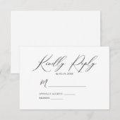 Elegante Minimalistische Bruiloft Graag Antwoord (Voorkant / Achterkant)