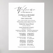 Elegante minimalistische bruiloft programmabord poster (Voorkant)