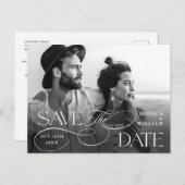 Elegante minimalistische bruiloft QR-code Bewaar d Briefkaart (Voorkant / Achterkant)