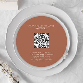 Elegante Minimalistische Bruiloft QR Code Enclosur Kaart