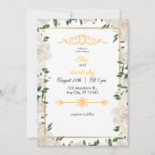 Elegante minimalistische bruiloft uitnodiging Kaar (Voorkant)