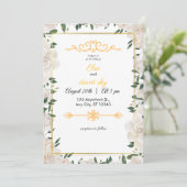 Elegante minimalistische bruiloft uitnodiging Kaar (Staand voorkant)