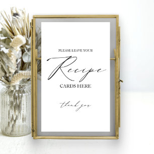 Elegante Minimalistische Bruiloftsreceptenkaart Bo Poster