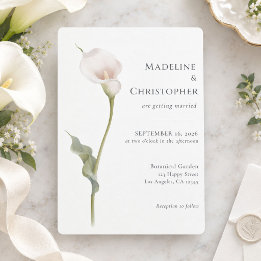 Elegante Minimalistische Calla Lelie Bruiloft Kaart