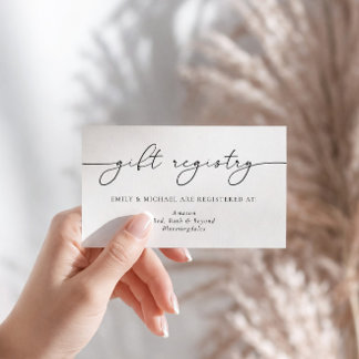 Elegante Minimalistische Calligrafie Cadeau Regist Informatiekaartje