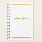 Elegante minimalistische chique witgouden weekplan planner (Voorkant)
