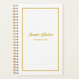 Elegante minimalistische chique witgouden weekplan planner