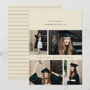 Elegante minimalistische collage van 4 foto's foto aankondiging