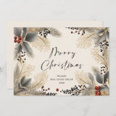 Elegante minimalistische corporate Bohemian Kerstm Feestdagenkaart (Voorkant / Achterkant)