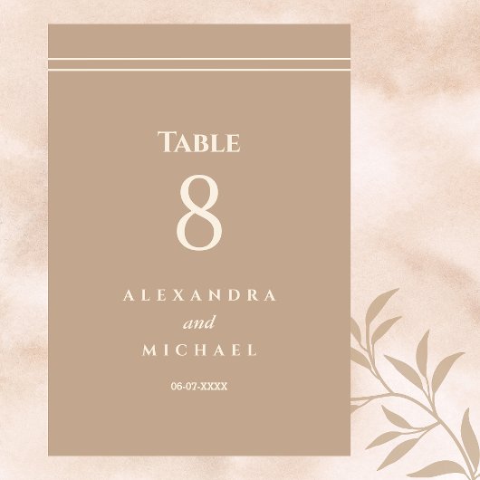 Elegante minimalistische crème taupe bruiloft kaart