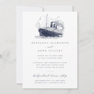 Elegante Minimalistische Cruise Ship Illustratie B Kaart
