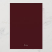 Elegante Minimalistische Diep Bordeaux Kaart (Achterkant)